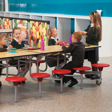 12 Seat Rectangular Mobile Folding Table Seating Unit